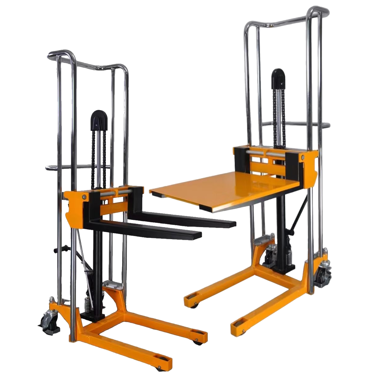 PJ Series Platform Stacker With Adjustable Forks